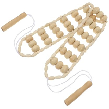 GALPADA Holz Rollenmassagegerät zur Muskel Schmerzlinderung und Entspannung für Schultern und Nacken für Büro und Reisen Beige Farbe