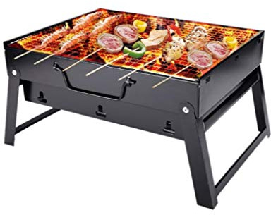 Bärbar hopfällbar kolgrill kompakta utomhusgrillar för campingpicknick och bakgård mini-grill med justerbar värmekontroll och enkel rengöring