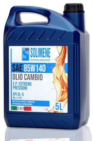 Solimene Olio Cambio SAE 85W140 API GL-5, Lubrificante EP Estreme Pressioni per Differenziali Autobloccanti e Ingranaggi Ipoidi. MIL-L-2105. Prodotto Italiano