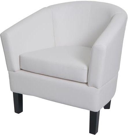 Mendler Lounge-Sessel HWC-O17AM FSC®-Zertifiziert Kunstleder - weiß | Sessel, Clubsessel, Cocktailsessel