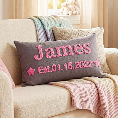 Cojín Personalizado con Nombre, Funda de Almohada Decorativa Personalizada | Cojín Personalizados con Letras para Decorar Dormitorios y Sofás, Regalos para Pareja, Novio, Novia, Amigo
