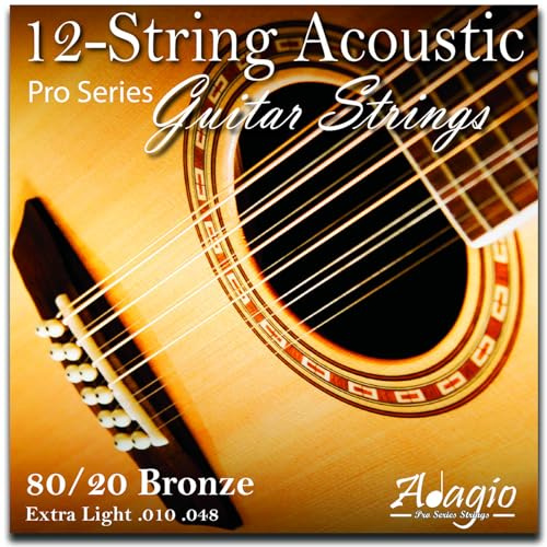 12 cuerdas de guitarra acústica de fósforo/bronce con extremos de bola de la marca Adagio