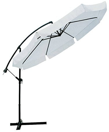 Linea Garden Friend Ombrellone ø 3 mt x 3h mt braccio laterale Struttura in acciaio Inclinabile in diverse posizioni, Con manovella Copertura in poliestere 160 gr/m² colore bianco