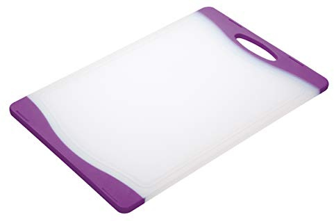 KitchenCraft CWBOARD350PUR Colourworks Polyethylene Reversible Cutting Board, 36.5 x 25 cm - Purple