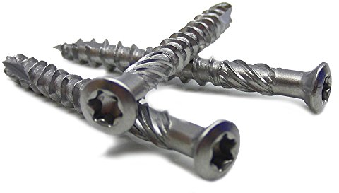 500 Stück Terrassenschrauben 5,0 X 70 TORX TX-25 mit Schneidkerbe u. Linsenkopf, Edelstahl C1
