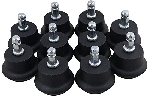 10PCS Low Profile Bell Glides 2 Overall Height Replacement Office Desk Chair or Stool Swivel Caster Wheels,Easy Conversion from Wheeled Casters to Stationary Feet to Protect Hardwood Floor