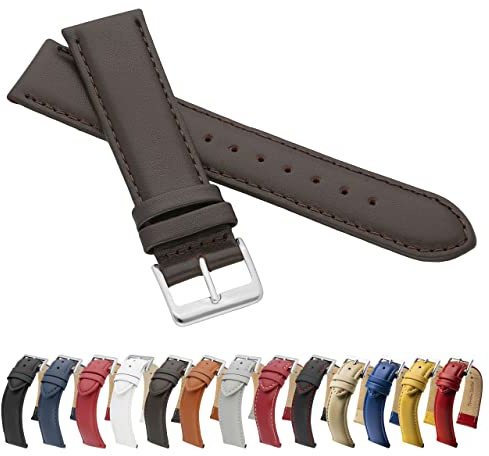 MARCHEL Glattleder LLB Lederarmband Echtleder Uhrenarmband Rindsleder Feines Leder