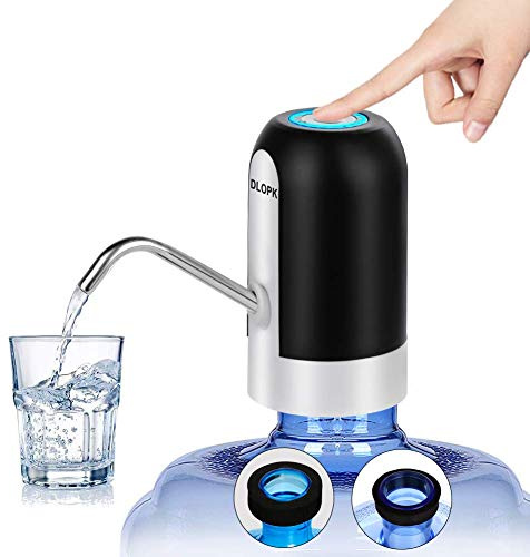 Wasserspender in Flasche, USB-Ladegerät, elektrische Trinkwasserpumpe, tragbar, Universal-Trinkflaschenschalter, 5 Gallonen (schwarz)