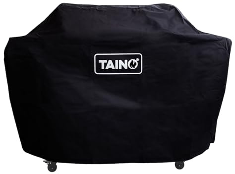 TAINO Abdeckhaube 3 Brenner Platinum Black 3+1 Abdeckung Wetterschutz Schutz-Plane 600D Oxford Gewebe 125x48x110cm (BxTxH)