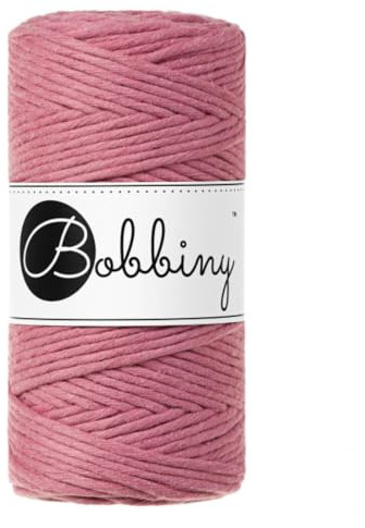 Bobbiny Oeko-Tex Premium Makramee Garn aus ökologischer Baumwolle 3 mm x 100 m (Blossom)