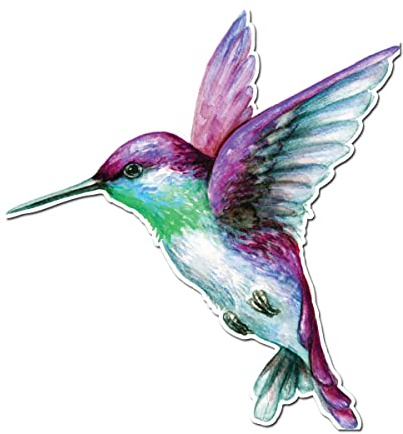 Milk Mug Designs Beautiful Pink Hummingbird 9 inch Full Color Vinyl Decal