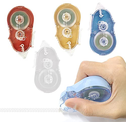 4 Rollen doppelseitiger transparenter Punktkleber für Bastelarbeiten, Karten, Fotos, Tagebücher und Scrapbooking