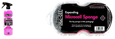 Muc-Off Waterless Wash, 750 Millilitres - High-Performance, No Rinse Bike Cleaning Spray That Cleans And Polishes - Suitable For All Types Of Bicycle & Muc-Off Expanding Sponge