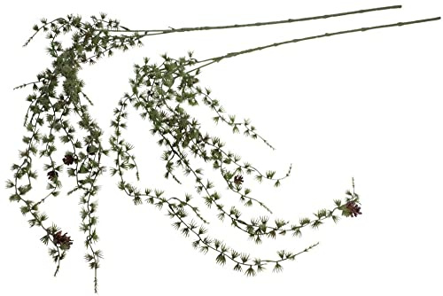 Botanic-Haus künstlicher Lärchenhängezweig/Weihnachtszweig (Spritzguss) mit Zapfen (2 Stück)