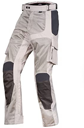WICKED STOCK Mesh Motorcycle Pants - Motocross Pants with Armor - CE LEVEL2 - Dirt Bike Grey Black