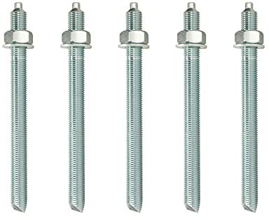 Isolbau Barres d'ancrage M16 x 190 mm - Lot de 5 tiges filetées galvanisées avec écrou et rondelle - Pour charges lourdes