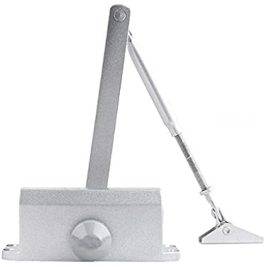 Cierrapuertas cortafuego, cierre de puerta hidráulico de resorte automático con brazo ajustable para uso doméstico o comercial (aleación de aluminio) (Tamaño : Large-202mm) (Small 145mm)