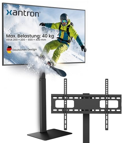 Xantron® Universal TV Ständer 37-75 Zoll/VESA 200x200-600x400 / Höhenverstellbarer, drehbarer TV Standfuß mit Kabelmanagement/Fernseher Standfuss bis 40kg