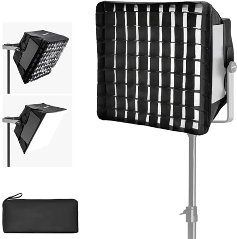 NEEWER verbesserter Softbox für RGB1200 LED Video Lichtpaneel, 14,6 x 13,6 Zoll, faltbar mit Gitter/Tasche/Verdunkelungshaube, Keine Notwendigkeit, schnelle Einrichtung für weiches Porträtlicht, NS5S