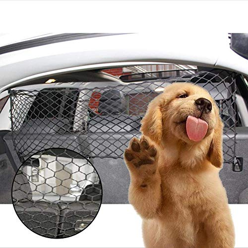 Joayuezo Auto Schutznetz Barriere Trennnetz Hunde-Absperrnetz Universal Haustier Trenngitter Einstellbar Hunde Netz für Auto, 120x70cm