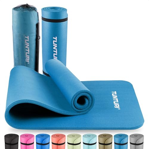 Tunturi Gymnastikmatte, Fitnessmatte extra dick, rutschfest, Yogamatte, 180x60x1,5cm