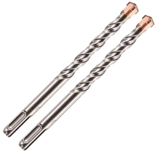 Rennie Tool 2pc 12mm x 160mm Long SDS High Performance Hammer Drill Bit | Cross Tipped Masonry Drill Bit For Brick, Concrete, Stone, Granite. Professional Tungsten Carbide Tipped 12mm SDS Drill Bit