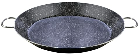 WECOOK! Granite poêle à paella induction, 42 cm, 10 Portions, Aluminium Pressé, Antiadhésif Écologique sans PFOA, Épaisseur de 3 mm, adaptée à Toutes les Cuisines, Vitrocéramique, Gaz, Lave-Vaisselle.