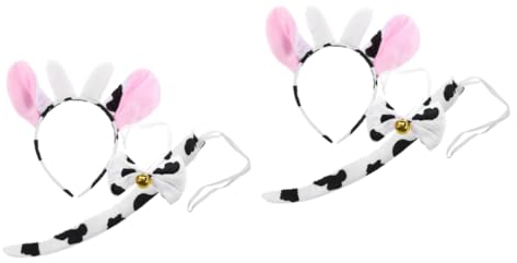 OATIPHO 2juegos Diadema De Orejas De Con Pajarita y Accesorio De Disfraz Animal De Halloween y Cumpleaños Para Adultos