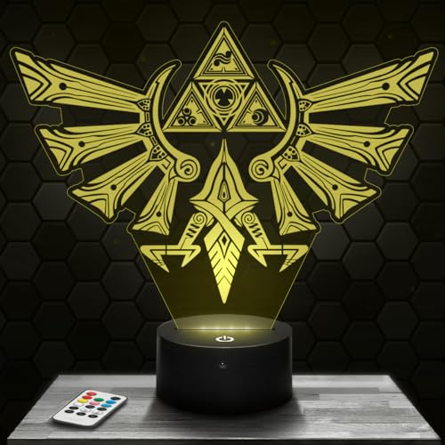 Lampephoto.fr - Lámpara 3D Tri force Decoración Habitación Niño Gaming Gamer Juegos Video Idea Regalo Triforce Idea Regalo Decoración Luz Tenue Noche, Idea de Regalo Original, Merchandising TOP