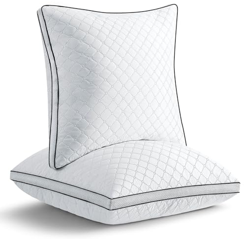 Slybear Kopfkissen 80x80 cm 2er Set, orthopädisches Seitenschläferkissen mit Premium Füllung, Atmungsaktives Nackenkissen, Schlaf-,Sitz-,Bett-,Sofa-Kissen für Allergiker weich und stützend waschbar