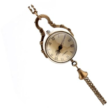 WRITWAA Goldene Taschenuhr mit Kette, Retro Design, Legierung und Glas | 1 Stück, zum Umhängen an Taille, Hängende Ausführung, Dekorativer Look