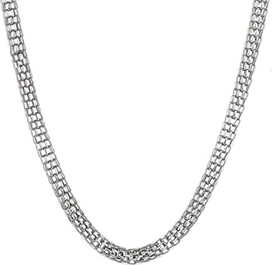 Tolldek Ketten Herren Schmuck 55cm, Popcorn-Kette Silber Metallkette Vintage Breit 1.9MM, Kette Edelstahl Schmuck Hip Hop für Männer