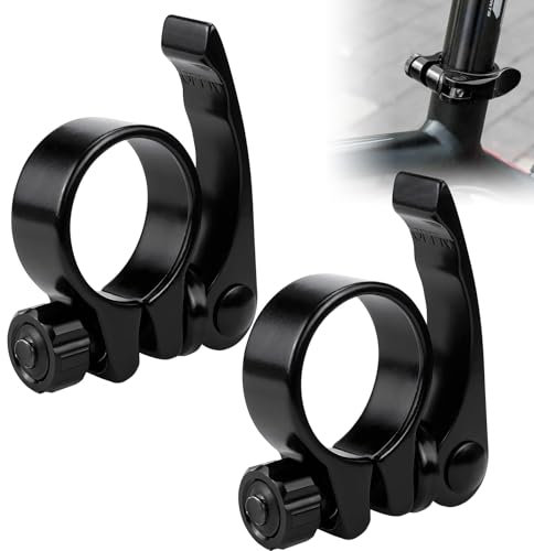 LPZMPZ Sattelklemme 31.8 mm 2 Stück Schnellspanner Sattelstütze, Fahrrad Sattelklemme, Sattelstützenklemme Aluminium, Sattel Schnellspanner für MTB Faltrad Rennräder (Schwarz)