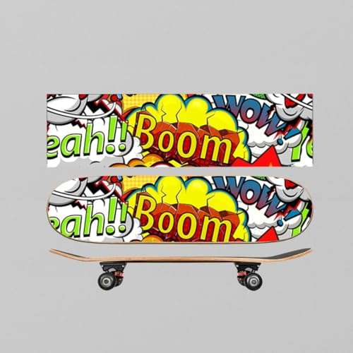 LMYEE Skateboard Grip Tape, Black Griptape Sheet 9 x 33 Inch 2 Pack, Non Slip Bubble Free Skateboard Sandpaper, Scooter Grip Tape, Nice packgae Without Foldable Mark (2PCS Black) (boom)