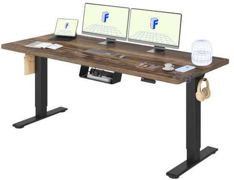 FLEXISPOT Höhenverstellbarer Schreibtisch elektrisch, Doppelmotor 180x80 cm | 25 mm einteilige Tischplatte, Kabelmanagement&Memory-Funktion, ergonomischer Büro-&Computertisch, elektrisch höhenverstellbar