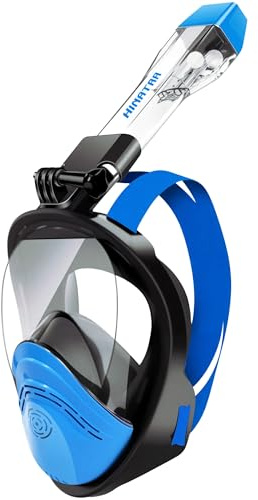 HINATAA 180°-Vollgesichts-Schnorchelmaske, doppeltes schwimmendes Ball-Design, auslaufsichere Atmung, vollständig trocken, Anti-Beschlag-Atmungssystem, Schnorchelmaske, professionelles Schnorchel-Set