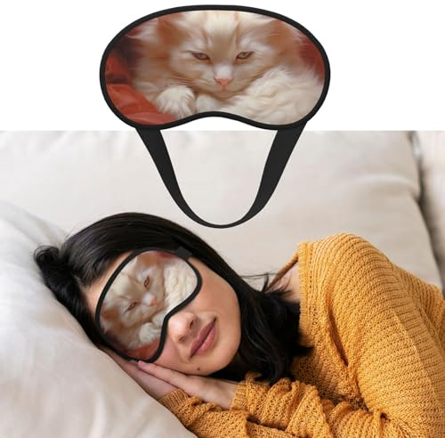 Augenmaske zum Schlafen, atmungsaktiv, lichtblockierend, Schlafmaske, verschwommene Katze, Nacht, Augenbinde, weich, bequem, Nacht-Augenschutz, für Männer und Frauen, Augenabdeckung für Nickerchen zu