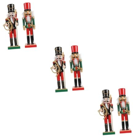 Gatuida 6pcs Realistic Nutcracker Christmas Decor Wooden Nutcracker Ornament Xmas Soldier