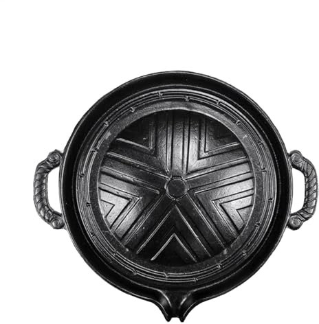 Padella in ghisa, piastra per bistecca da 27 cm, resistente piastra antiaderente per barbecue, padella pre-stagionata per esterni e interni, ideale per grigliare carne, verdure e campeggio