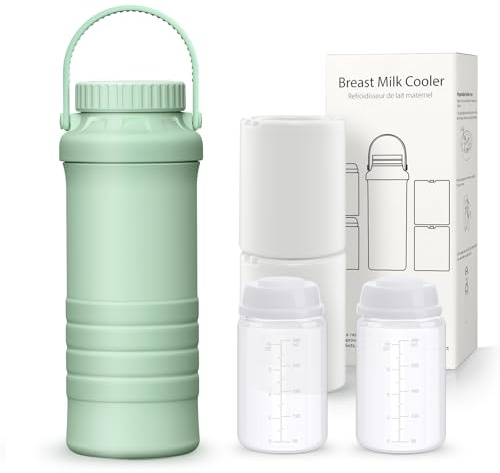 Auluda Portable Breast milk Chiller for Outdoor,22oz Larger Capacity BPA-free Breast Milk Cooler Cooling for 24Hours,The Baby Bottle Cooler is a Breastfeeding Essential for Breastmilk Storage.