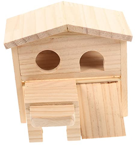 YARNOW Chinchillakäfigzubehör Hamsterhaus Hölzernes Haustierzimmer Kleine Hütte Für Kleine Haustiere Mit Mehreren Etagen Zum Spielen Kauen Und Klettern