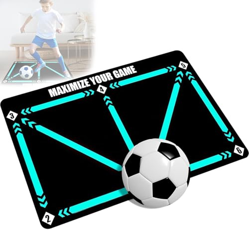 Tapis de football pour le contrôle du ballon, tapis d'entraînement de 60 x 90 cm, antidérapant, épais, avec isolation phonique et absorption des chocs