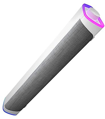 Uonlytech Barra De Sonido Altavoz De Computadora para Escritorio Diseño Compacto Doble Bocina Sonido Potente y Claro Compatible Pc y Tablet Adecuado para Oficina y Hogar Color Blanco