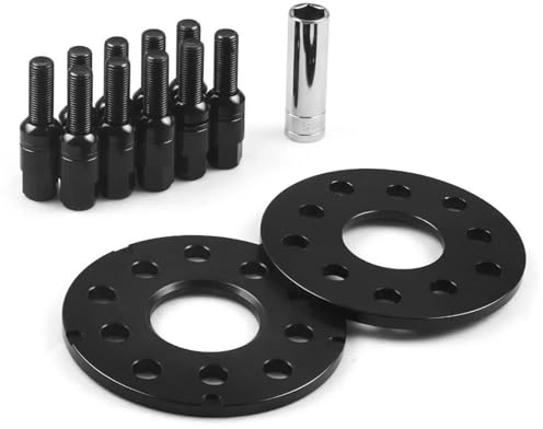 EQJSHL Spurverbreiterungen Für A3 A4 A5 A6 A8 1997-2008 Distanzscheiben Verbreiterte Radnabendichtungen Auto-Spurverbreiterungen Flanschdichtung(SCHWARZ,8mm)