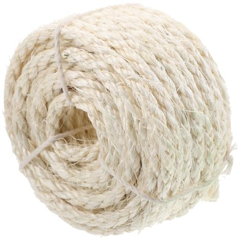 FUTUREORYY Zuschneidbares Sisal Hanfseil 6mm x 10m Verschleißfestes Katzenkratzbaumseil Natürliches Sisalseil Selbstgemacht Katzenkratzbaum Ersatz Zubehör