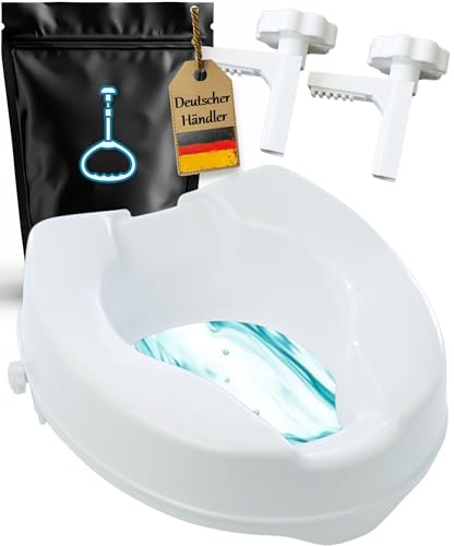 Toilettensitzerhöhung 10cm ohne Deckel von FabaCare, WC-Sitz Toilettenaufsatz bis 200kg belastbar, ergonomische Klo-Erhöhung, sehr robust,leicht, stabil, autoklavierbar