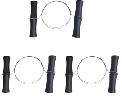 3 PCS Cheese Wire Cutters, Cheese Wire, Cheese Wire Cutter with Handles, Easy to Use Cutting Wire for Clay, Cheese, Dough, Pottery, Ceramics, Art Sculptures, Brown Black
