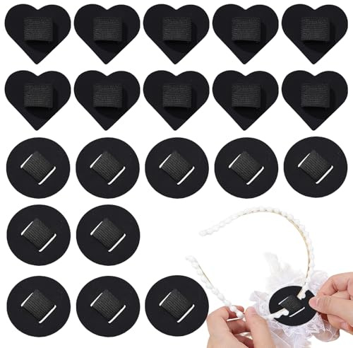 Coussinets pour Bandeaux 20 Pièces Base DIY Bandeaux à Main | Coussinet en Feutre Élastique Serre-Tête Pour Filles Femmes Tea Party Salle De Bain Coiffeuse