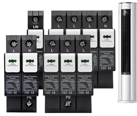 TZG40-T1T2 New Type 275V 385V AC 8/20μs 20-50kA 10/350μs 7kA Pluggable DIN Rail SPD Surge Protective Device Lightning(2P 275V AC)