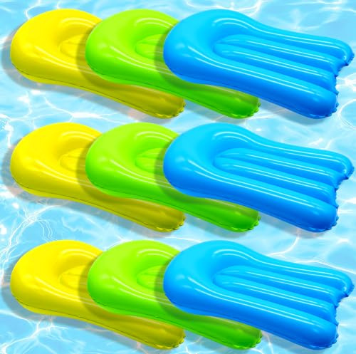 9 Pcs Inflatable Bodyboards for Slip Water Slide, 15.6 X 21.3 in Lawn Water Slides Inflatable Boards, Portable Surfboard for Outdoor Lawn Water Slide, Summer Outdoor Water Fun Supplies